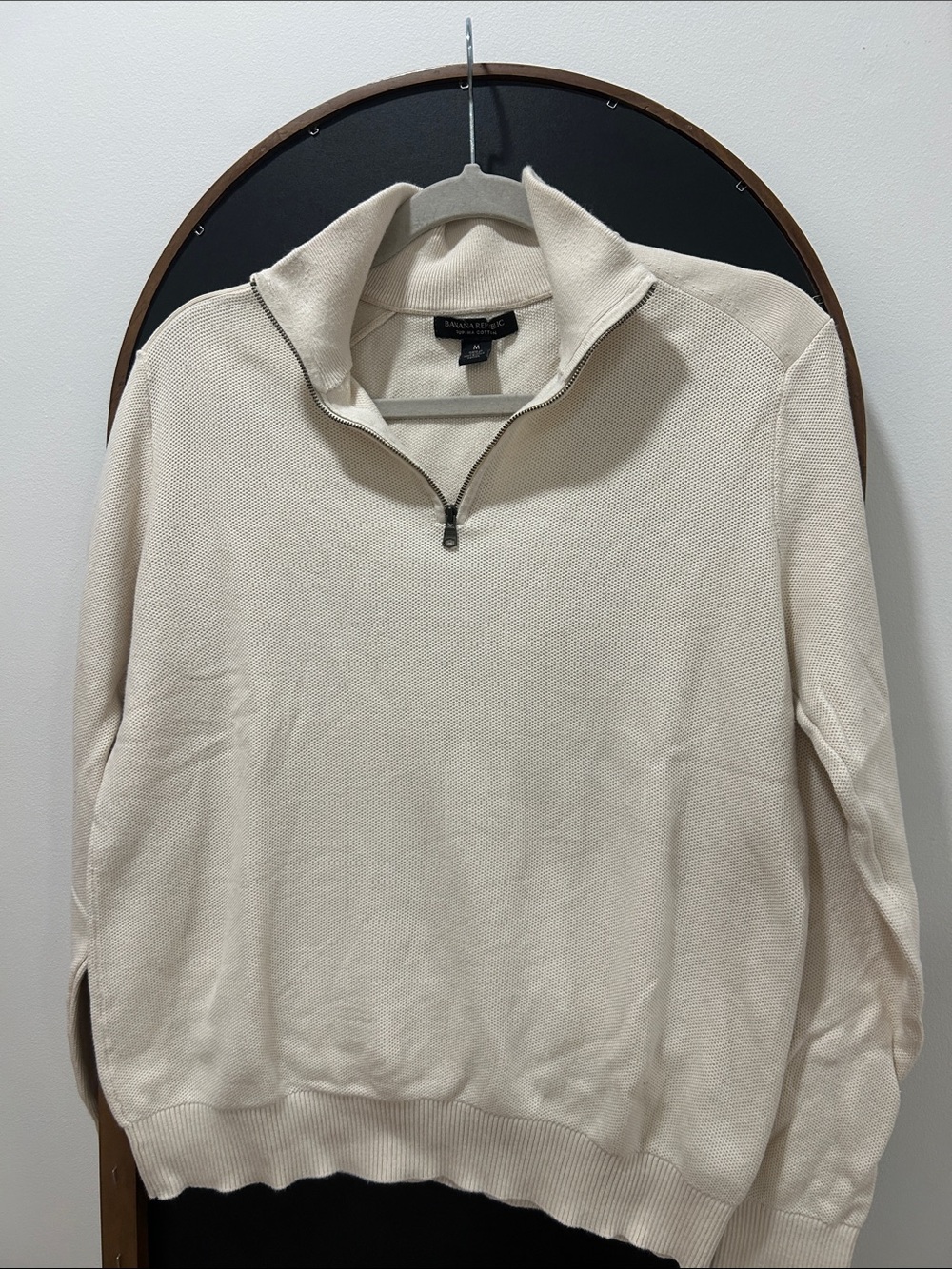 Banana Republic Ivory Quarter-Zip Pullover